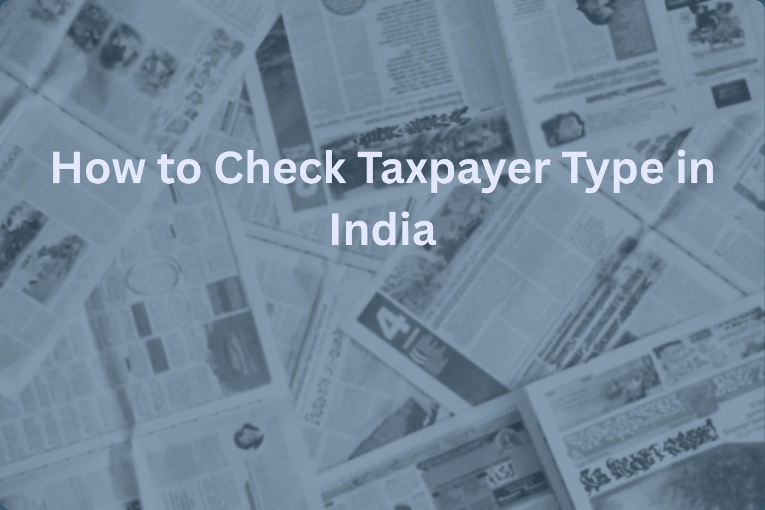 Check Taxpayer Type